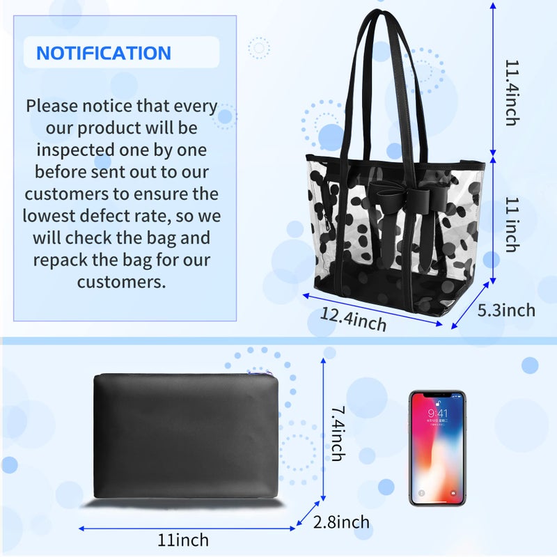 PG6 FF1 Women Waterproof Clear Tote Shoulder Bag Handbag Beach Shopping Bag Work Bag - Image 2